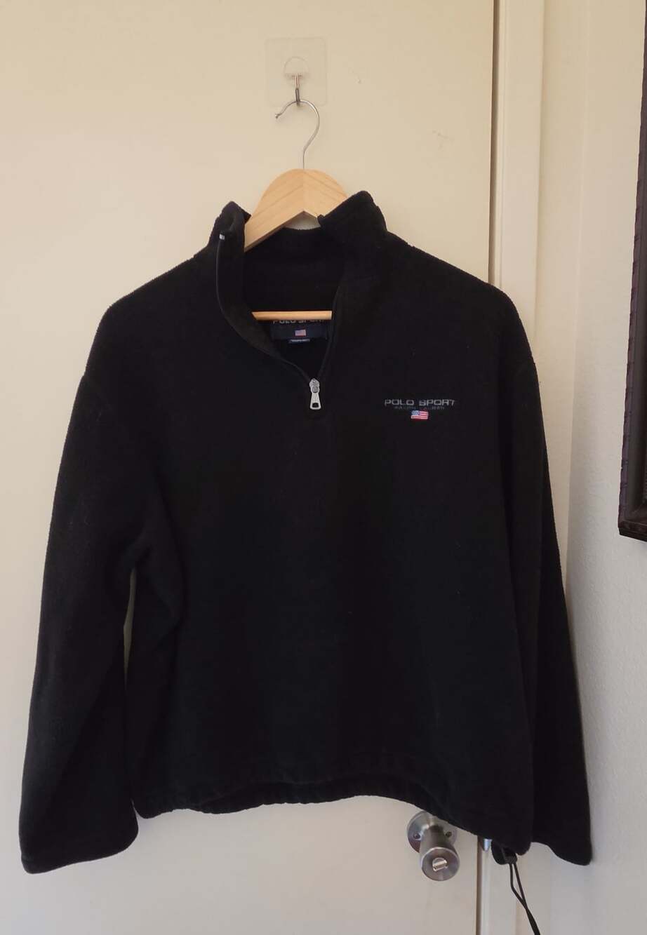 Polo Sport Ralph Lauren 1/4 Zip Fleece Size L Black Pullover